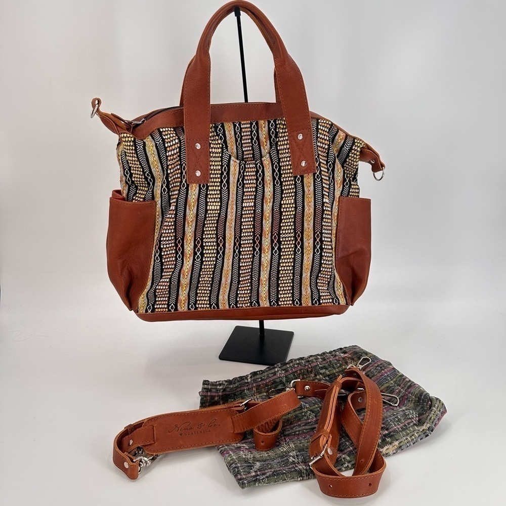 Nena and Co full CDB yellow/orange/black/white huipil convertible bag